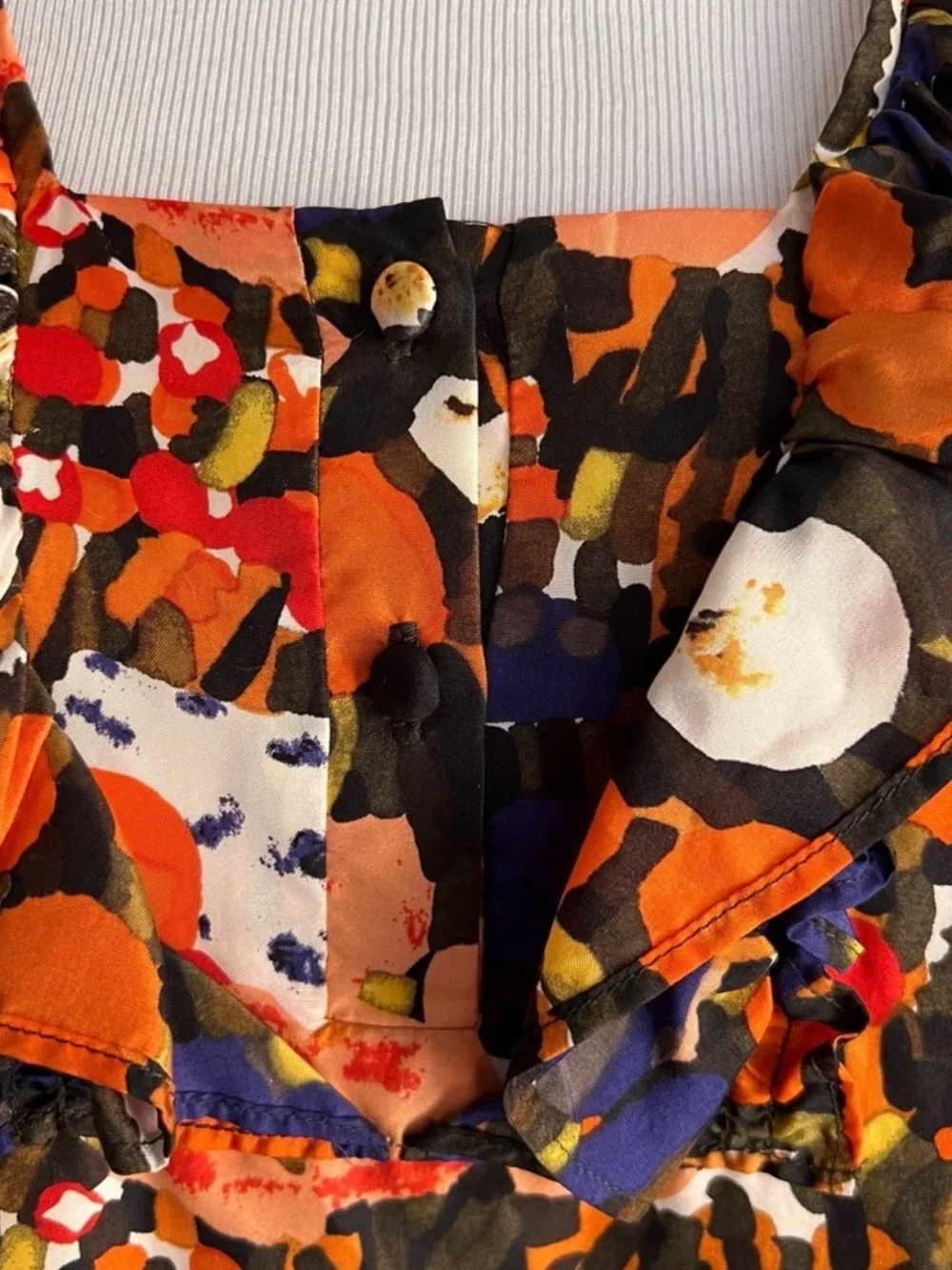J.Crew 100% Silk Abstract Floral Flutter Sleeve Dress Size 8 Lined